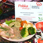 Polędwiczka Radziwiłłowska z borowikami i jałowcem ze złotego lasu oraz prażokami rytwiańskimi – potrawa przygotowana przez Koło Gospodyń Wiejskich ,,Rytwienianki”, województwo świętokrzyskie, powiat Staszowski, laureaci III miejsca.